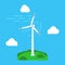 Vector illstration of windmill. Flat design. Isolated.