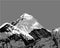 Vector illustation of Mount Everest, himalayas, Nepal