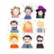 Vector illustrated people faces.