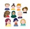 Vector illustrated people faces.