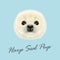 Vector Illustrated Portrait of Harp Seal Pup.