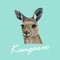 Vector Illustrated portrait of Kangaroo