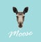 Vector Illustrated Portrait of Moose.
