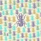 Vector illustrated seamless stag-beetle pattern