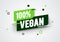 Vector Illustration 100 Percent Vegan Label. Modern Web Banner Element