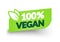 Vector Illustration 100 Percent Vegan Label. Modern Web Button Design