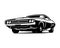 vector illustration of a 1969 dodge super bee car. silhouette vector design