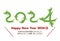 Vector illustration of 2024 New Year\\\'s card. Number shaped cute dragons.