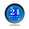 Vector illustration 24 hours time icon button with blue color