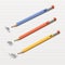 Vector illustration of 3 sharpened pencils