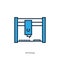 Vector illustration of 3D printing icon, flat banner.