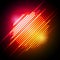 Vector illustration abstract 80s retro neon glowing sun with glitch effect.