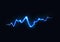 Vector Illustration of Abstract Blue Lightning on Black Background. Power Energy Charge Thunder Shock