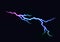 Vector Illustration of Abstract Colorful Lightning Discharge on Black Background. Power Energy Charge Thunder Shock