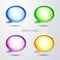 Vector illustration abstract speech bubble in different colors with cool glossy glow effect