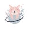 Vector illustration of an adorable corgi on a planet. Cute composition with a funny animal