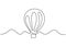 Vector illustration aerostat. Continuous one line style air balloon illustration, minimalism creative travel concept