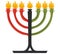 Vector illustration for African American Community: Kwanzaa Kinara candles isolated.