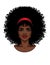 Vector illustration of African American type woman`s face with curly hair.