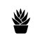 Vector illustration of agave cactus. Flat icon of desert succulent plant in the pot. Isolated object on white background. Home de