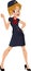 Vector illustration of an airline stewardess
