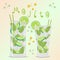 Vector illustration for alcohol cocktail mojito