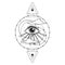 Vector Illustration of an All-Seeing Occult or Masonic Eye