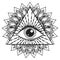 Vector Illustration of an All-Seeing Occult or Masonic Eye