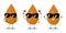 Vector illustration of almond character with cute expression, emoticon, kawaii, happy, sunglasses