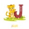 Vector Illustration Of Alphabet Letter J And Jaguar