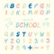 Vector illustration alphabet sketched style ,back to school.