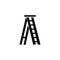 Vector illustration of an aluminum folding ladder with a standing platform chair