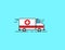 Vector illustration ambulance car. Ambulance auto paramedic emergency