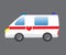 Vector illustration ambulance car. Ambulance auto paramedic emergency. Ambulance vehicle medical evacuation. Cartoon