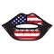 Vector illustration with american flag inside contour of human lips