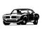 vector illustration of american muscle car isolated black and white best white background for badge, emblem, shirt, icon