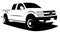Vector illustration of American pickup truck with all wheel drive