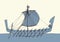 Vector illustration. Ancient Phoenician ship