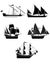 Vector illustration Ancient ships
