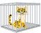 Vector illustration animal leopard locked in steel hutch