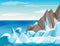 Vector illustration Antarctic landscape