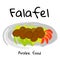 Vector illustration Arabic food Falafel on white