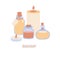 Vector illustration Aromatherapy with candles and bottles with essential oils.