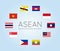 Vector illustration of ASEAN countries flags, flat style