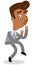 Vector illustration of an asian sneaking and tiptoeing cartoon businessman with his finger on his lips