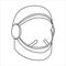 Vector illustration of an astronaut in space, line drawing, astronaut helmet