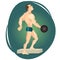 Vector illustration of an athlete weightlifter.