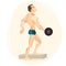 Vector illustration of an athlete weightlifter.