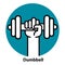 Vector illustration of athletic sportsman arm holding dumbbell