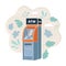 Vector illustration of ATM card machine. Cash automated teller
